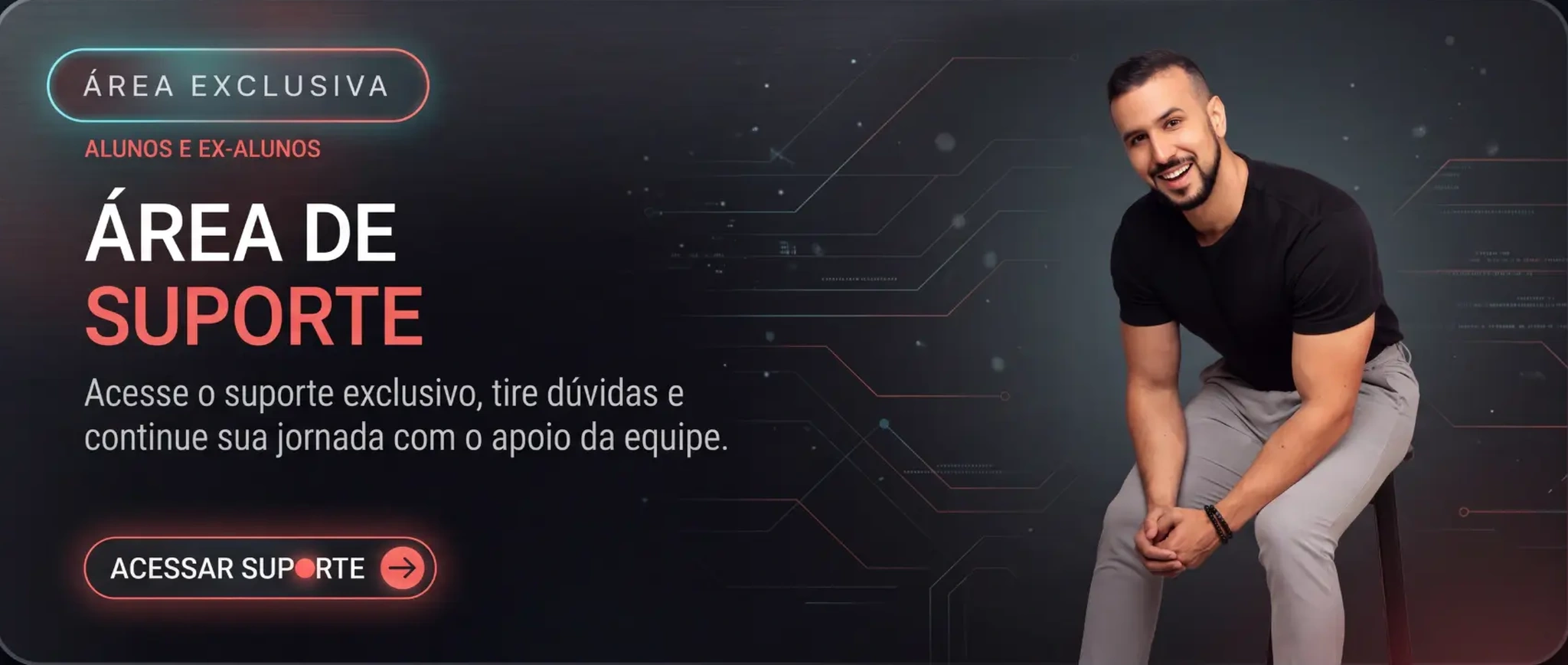 Card da área de suporte para alunos e ex-alunos